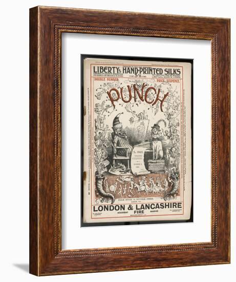 Classic Punch Cover with Mr. Punch and His Dog Toby-Richard Doyle-Framed Art Print