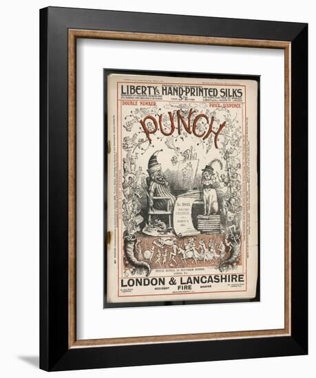 Classic Punch Cover with Mr. Punch and His Dog Toby-Richard Doyle-Framed Art Print