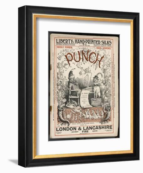 Classic Punch Cover with Mr. Punch and His Dog Toby-Richard Doyle-Framed Art Print