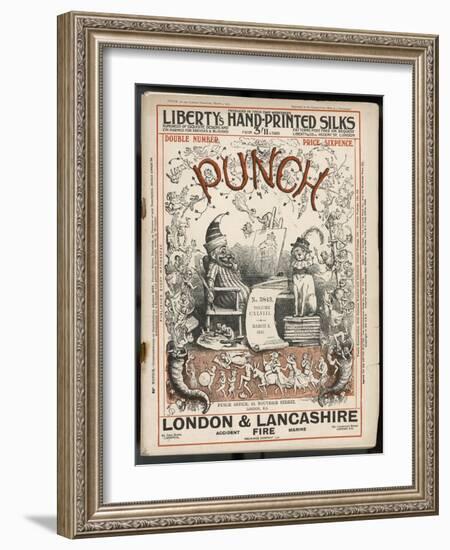 Classic Punch Cover with Mr. Punch and His Dog Toby-Richard Doyle-Framed Art Print