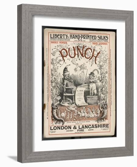 Classic Punch Cover with Mr. Punch and His Dog Toby-Richard Doyle-Framed Art Print