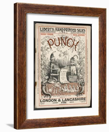 Classic Punch Cover with Mr. Punch and His Dog Toby-Richard Doyle-Framed Art Print