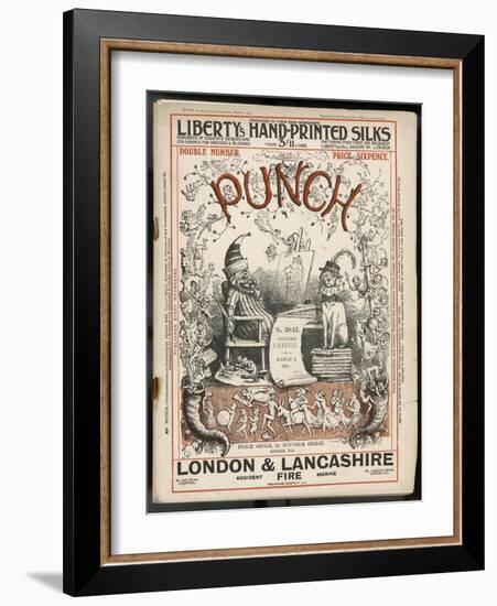 Classic Punch Cover with Mr. Punch and His Dog Toby-Richard Doyle-Framed Art Print