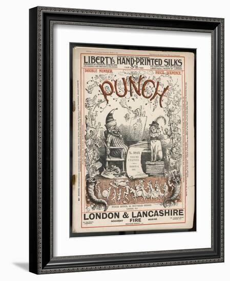 Classic Punch Cover with Mr. Punch and His Dog Toby-Richard Doyle-Framed Art Print