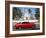 Classic Red American Car Parked By the Old Square in Vinales Village, Pinar Del Rio, Cuba-Lee Frost-Framed Photographic Print