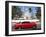 Classic Red American Car Parked By the Old Square in Vinales Village, Pinar Del Rio, Cuba-Lee Frost-Framed Photographic Print