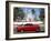 Classic Red American Car Parked By the Old Square in Vinales Village, Pinar Del Rio, Cuba-Lee Frost-Framed Photographic Print