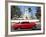 Classic Red American Car Parked By the Old Square in Vinales Village, Pinar Del Rio, Cuba-Lee Frost-Framed Photographic Print