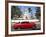 Classic Red American Car Parked By the Old Square in Vinales Village, Pinar Del Rio, Cuba-Lee Frost-Framed Photographic Print