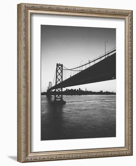 Classic San Francisco Bay Bridge in Black and White-null-Framed Photographic Print