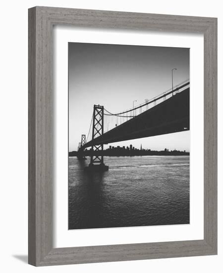 Classic San Francisco Bay Bridge in Black and White-null-Framed Photographic Print