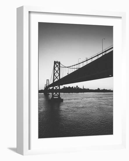 Classic San Francisco Bay Bridge in Black and White-null-Framed Photographic Print