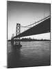 Classic San Francisco Bay Bridge in Black and White-null-Mounted Photographic Print