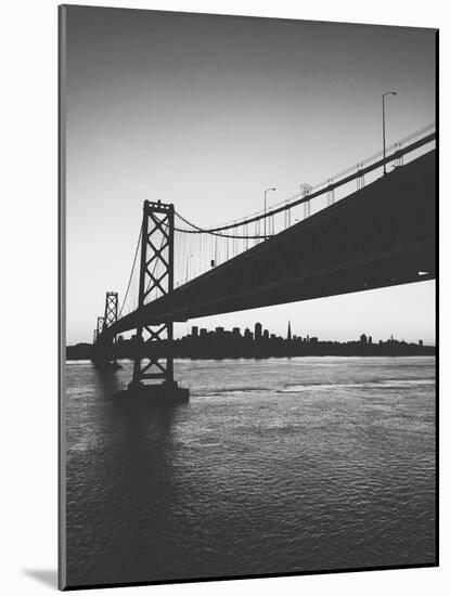 Classic San Francisco Bay Bridge in Black and White-null-Mounted Photographic Print