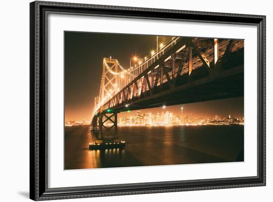 Classic San Francisco Cityscape and Bay Bridge-Vincent James-Framed Photographic Print