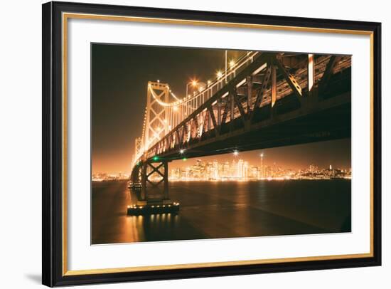 Classic San Francisco Cityscape and Bay Bridge-Vincent James-Framed Photographic Print