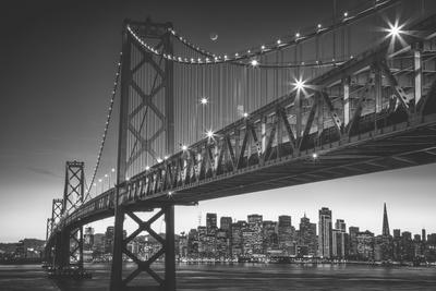 Classic San Francisco In Black And White Bay Bridge At Night Photographic Print Vincent James Art Com