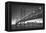 Classic San Francisco in Black and White, Bay Bridge at Night-Vincent James-Framed Premier Image Canvas