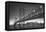 Classic San Francisco in Black and White, Bay Bridge at Night-Vincent James-Framed Premier Image Canvas