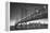 Classic San Francisco in Black and White, Bay Bridge at Night-Vincent James-Framed Premier Image Canvas