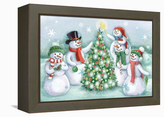 Classic Snowmen IV-Mary Urban-Framed Stretched Canvas