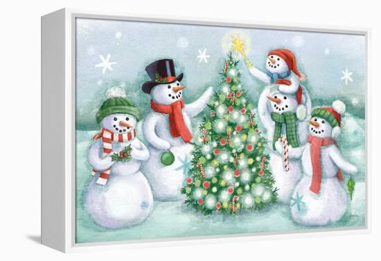 Classic Snowmen IV-Mary Urban-Framed Stretched Canvas