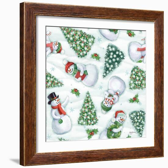 Classic Snowmen Step 01A-Mary Urban-Framed Art Print