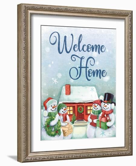 Classic Snowmen V-Mary Urban-Framed Art Print