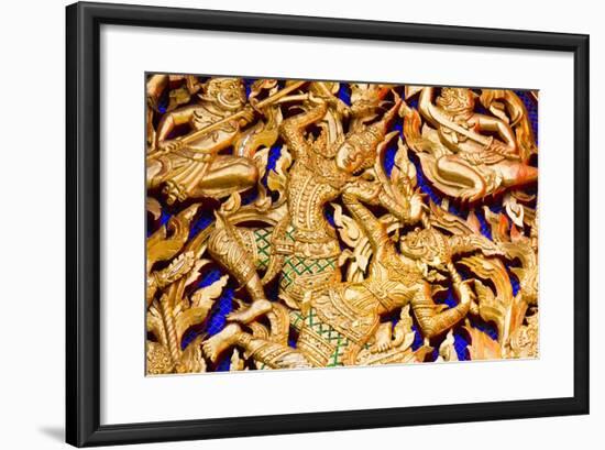 Classic Thai Art on a Temple-BugTiger-Framed Art Print