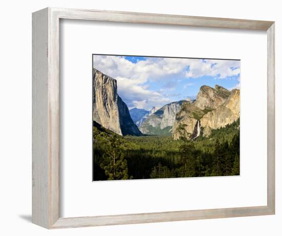 Classic Tunnel-View, Bridalveil Falls, El Capitan and Half Dome, Yosemite, California, USA-Tom Norring-Framed Photographic Print