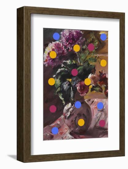 Classic Vase of Flowers and Dots-The Art Concept-Framed Photographic Print