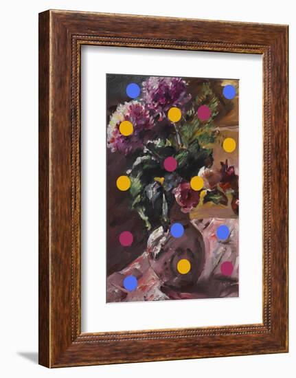 Classic Vase of Flowers and Dots-The Art Concept-Framed Photographic Print