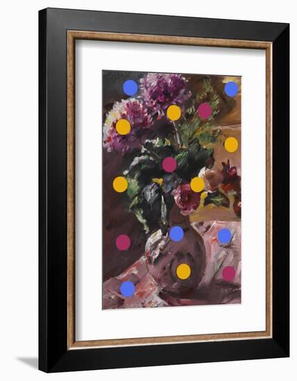 Classic Vase of Flowers and Dots-The Art Concept-Framed Photographic Print