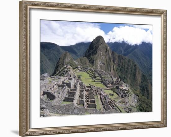 Classic View from Funerary Rock of Inca Town Site, Machu Picchu, Unesco World Heritage Site, Peru-Tony Waltham-Framed Photographic Print