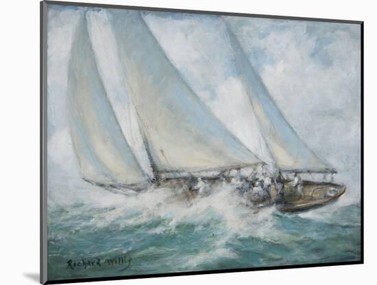 Classic Yacht - Twixt Wind and Water-Richard Willis-Mounted Giclee Print