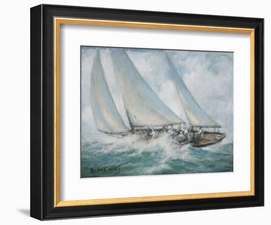 Classic Yacht - Twixt Wind and Water-Richard Willis-Framed Giclee Print