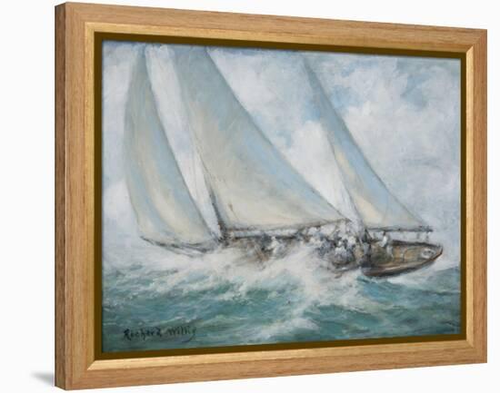 Classic Yacht - Twixt Wind and Water-Richard Willis-Framed Premier Image Canvas