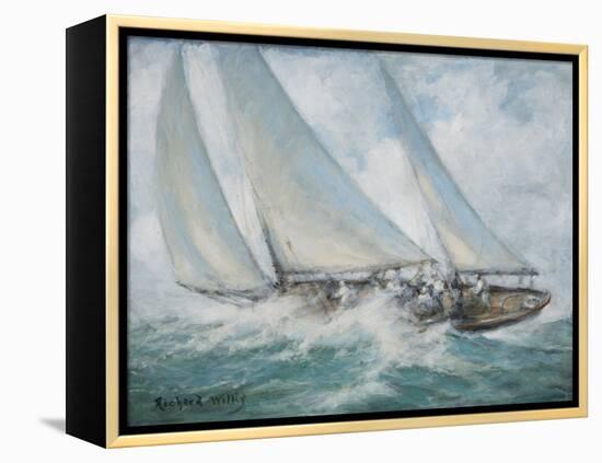 Classic Yacht - Twixt Wind and Water-Richard Willis-Framed Premier Image Canvas