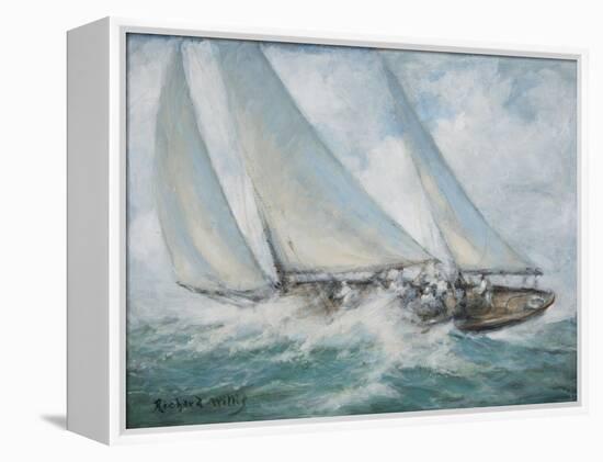 Classic Yacht - Twixt Wind and Water-Richard Willis-Framed Premier Image Canvas