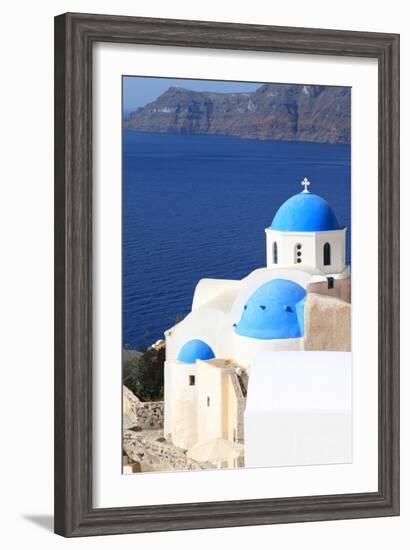 Classical Church of Santorini Island in Greece-viperagp-Framed Photographic Print