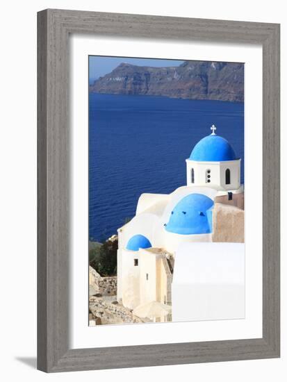 Classical Church of Santorini Island in Greece-viperagp-Framed Photographic Print