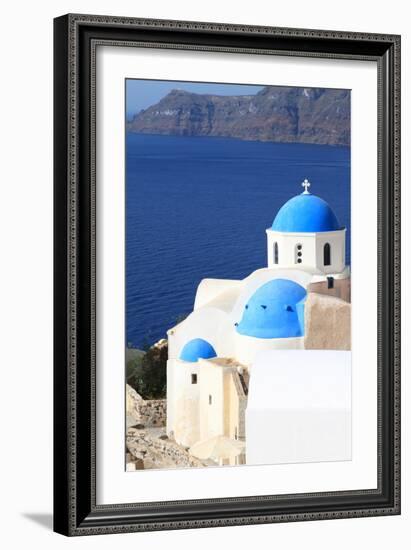 Classical Church of Santorini Island in Greece-viperagp-Framed Photographic Print