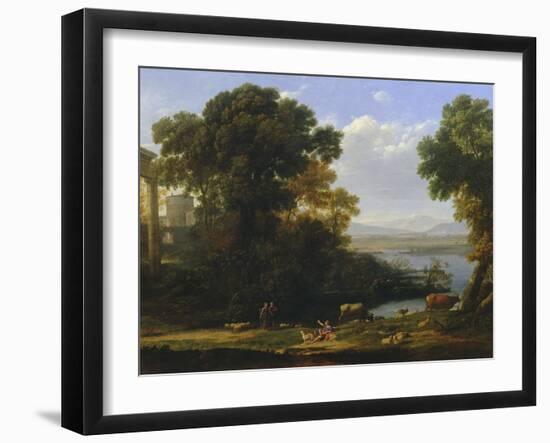 Classical River Scene with a View of a Town-Claude Lorraine-Framed Giclee Print