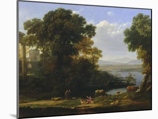 Classical River Scene with a View of a Town-Claude Lorraine-Mounted Giclee Print