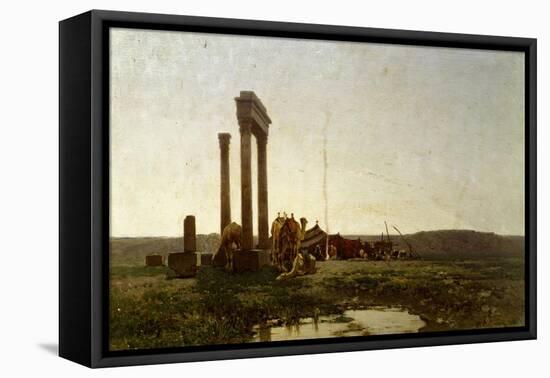 Classical Ruins in Desert-Alberto Pasini-Framed Premier Image Canvas