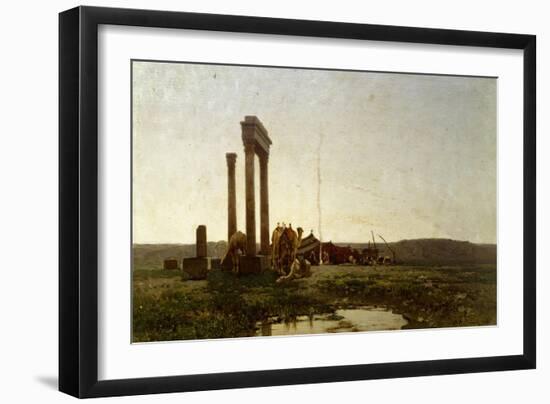 Classical Ruins in Desert-Alberto Pasini-Framed Giclee Print