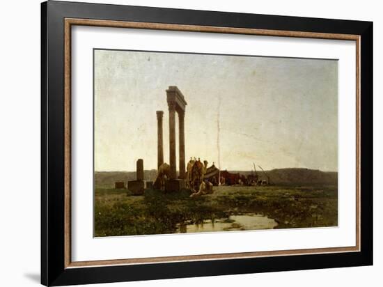 Classical Ruins in Desert-Alberto Pasini-Framed Giclee Print