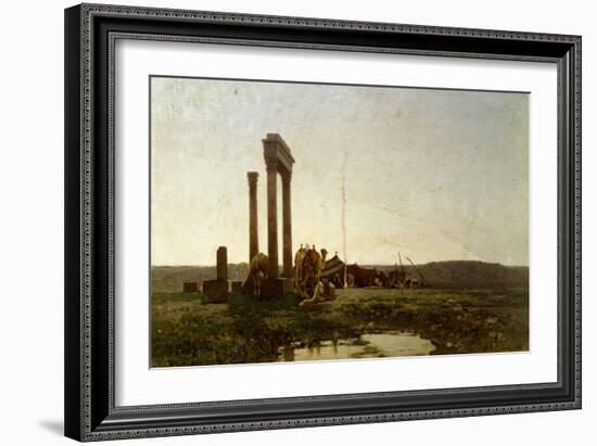 Classical Ruins in Desert-Alberto Pasini-Framed Giclee Print