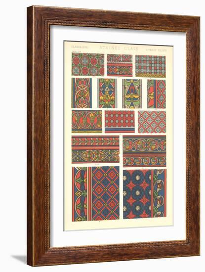 Classical Stained Glass Designs-null-Framed Art Print