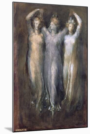 Classical Study with Three Female Forms-George Frederick Watts-Mounted Giclee Print